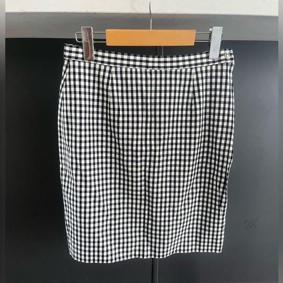 90s Anne Klein Gingham Skirt - Picture 1 of 4